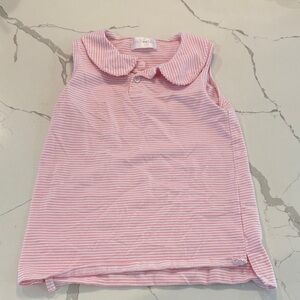 Charming Pink Striped Sleeveless Kids Top